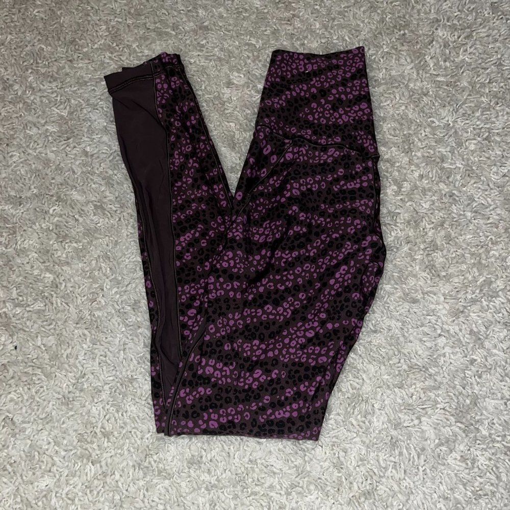 offline by aerie purple cheetah print leggings size xs